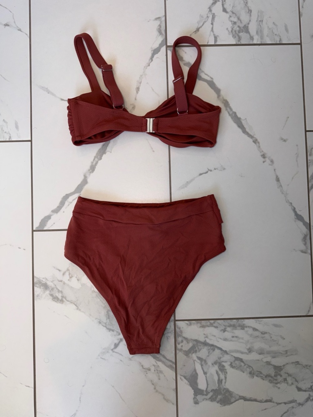 Cupshe Women’s High-Waist Brown Bikini Set - Classic Twist Top - Picture 6 of 6